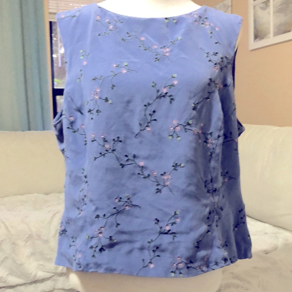 Womens Embroidered Dress Blouse zip down